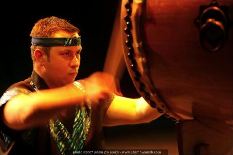 Jason plays odaiko